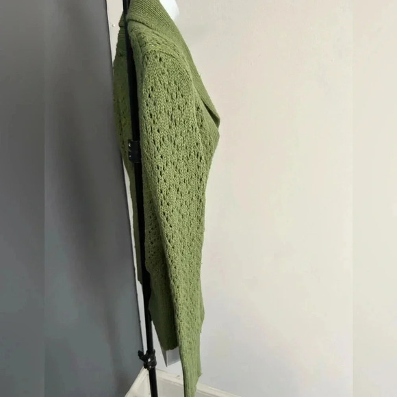 Women’s Medium Green Toggle Sweater Lambswool/Angora Rabbit Blend Luxury Cozy - Picture 10 of 14